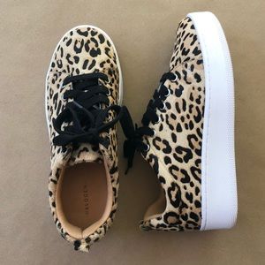 Halogen Leopard Print Haircalf Platform Sneakers